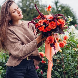 Crop Diversity Farmer with Flowers
